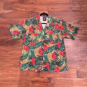 Vintage Ivy Brown Hawaiian Shirt Women’s Large Rare, Soft 100% Cotton, Tailored